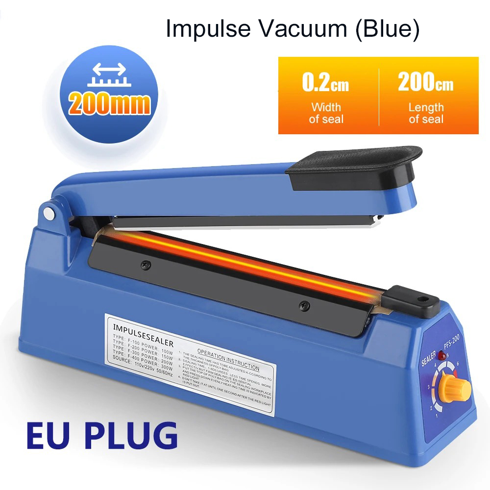 Meal Prep Vacuum Sealer - เครื่องซีลถุงพลาสติกแบบมือหมุน สำหรับครัวเรือน ความยาว 200 มม. ใช้ซีลถุงเก็บอาหารสุญญากาศ
