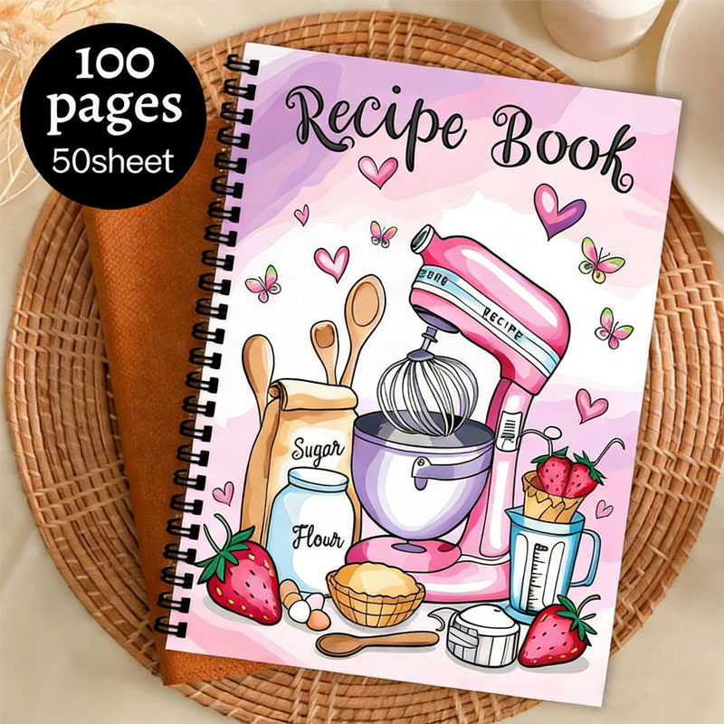 Meal Prep Menu - สมุดบันทึกสูตรอาหาร 100 แผ่น สมุดทำอาหารเปล่า สำหรับเขียนสูตรอาหาร วางแผนการเตรียมอาหารประจำวัน