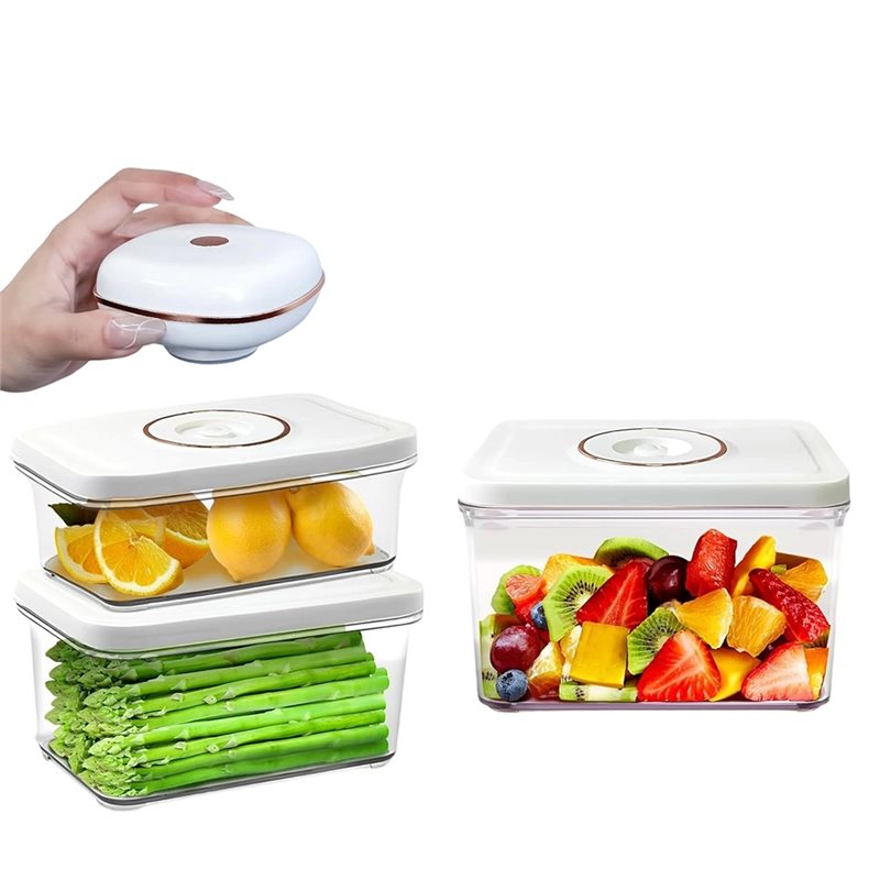 Meal Prep Vacuum Sealer - [B25B!】 เครื่องซีลสูญญากาศแบบพกพาขนาดกะทัดรัดพร้อมภาชนะ 3 ชิ้น ซีลได้ทุกประเภทของอาหาร เหมาะสำหรับการเดินทางและซูวีด