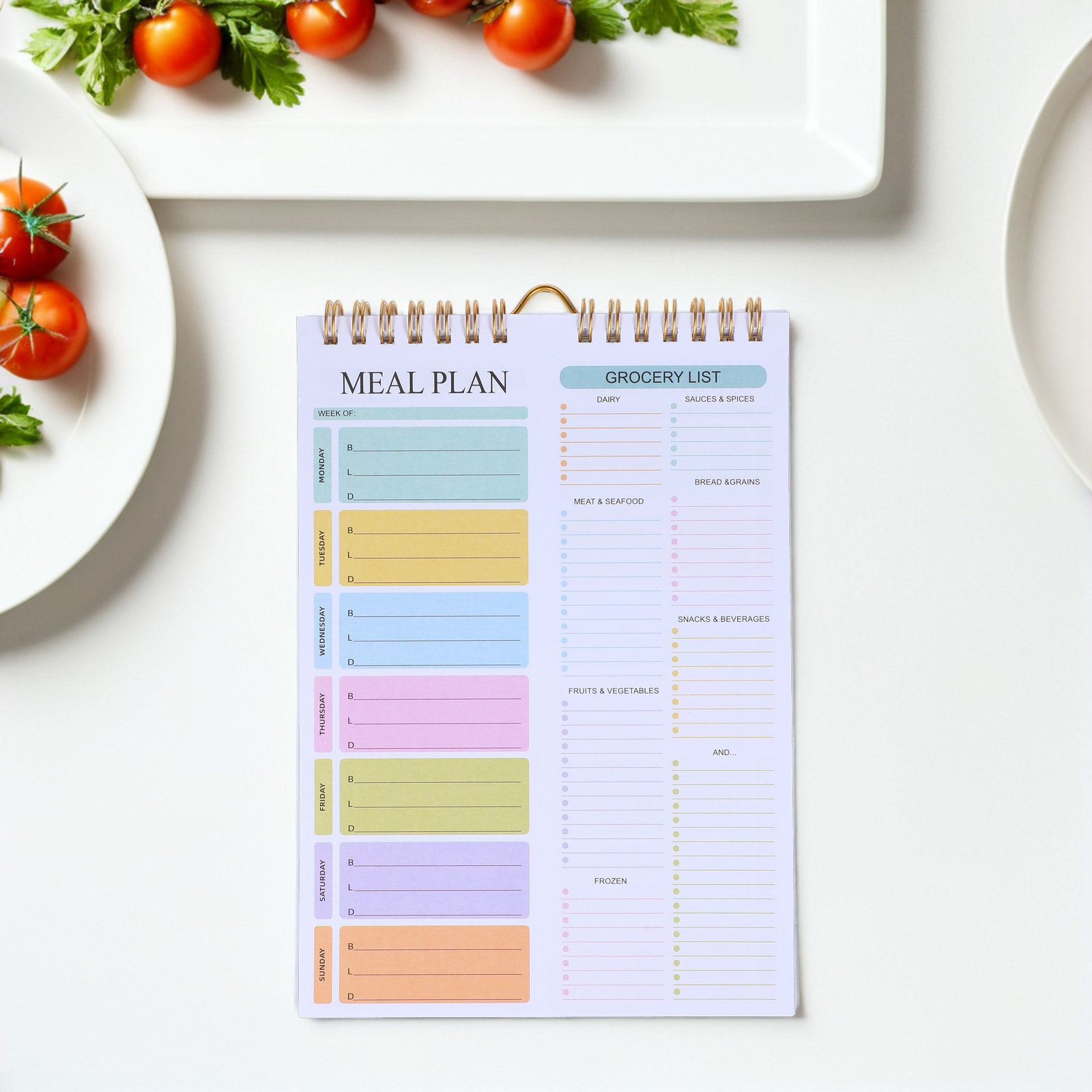 Meal Prep Menu - สมุดวางแผนอาหารรายสัปดาห์ 52 แผ่น แบบสันเกลียว ขนาด A5