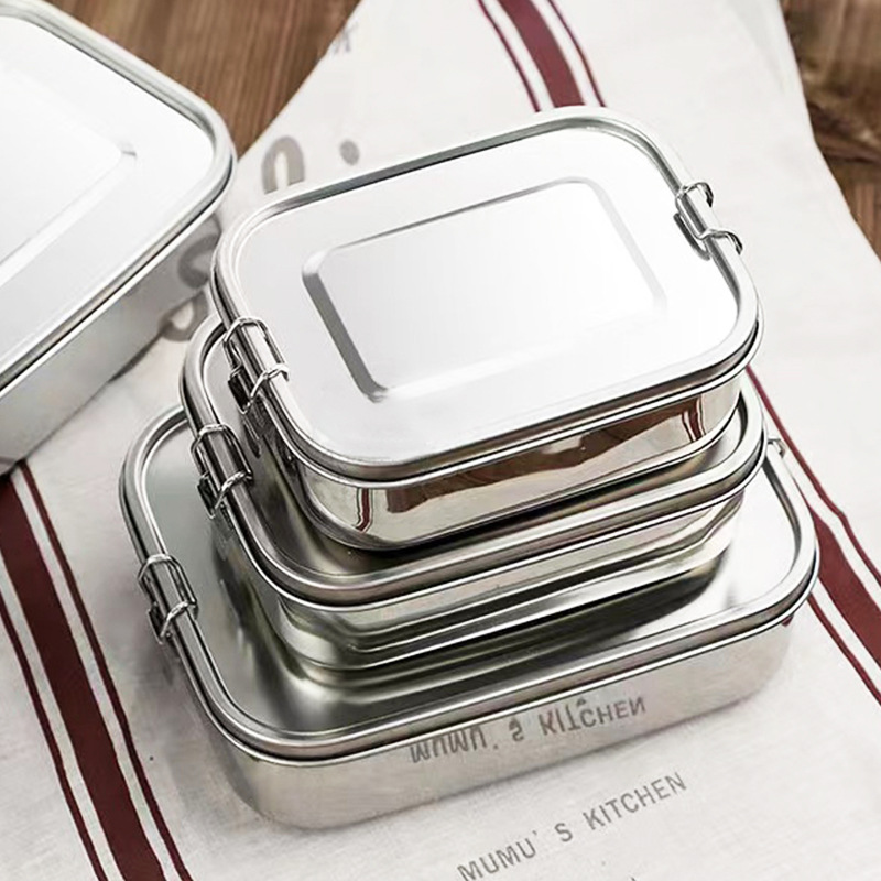 Meal Prep Lunch Boxes - 304 สแตนเลสสตีลกล่องอาหารกลางวันสแควร์ปิดผนึกฉนวนกันความร้อนกล่อง Bento กล่องอาหารกลางวันนักเรียนโรงอาหารขนาดใหญ่ความจุช่องกล่องอาหารกลางวัน