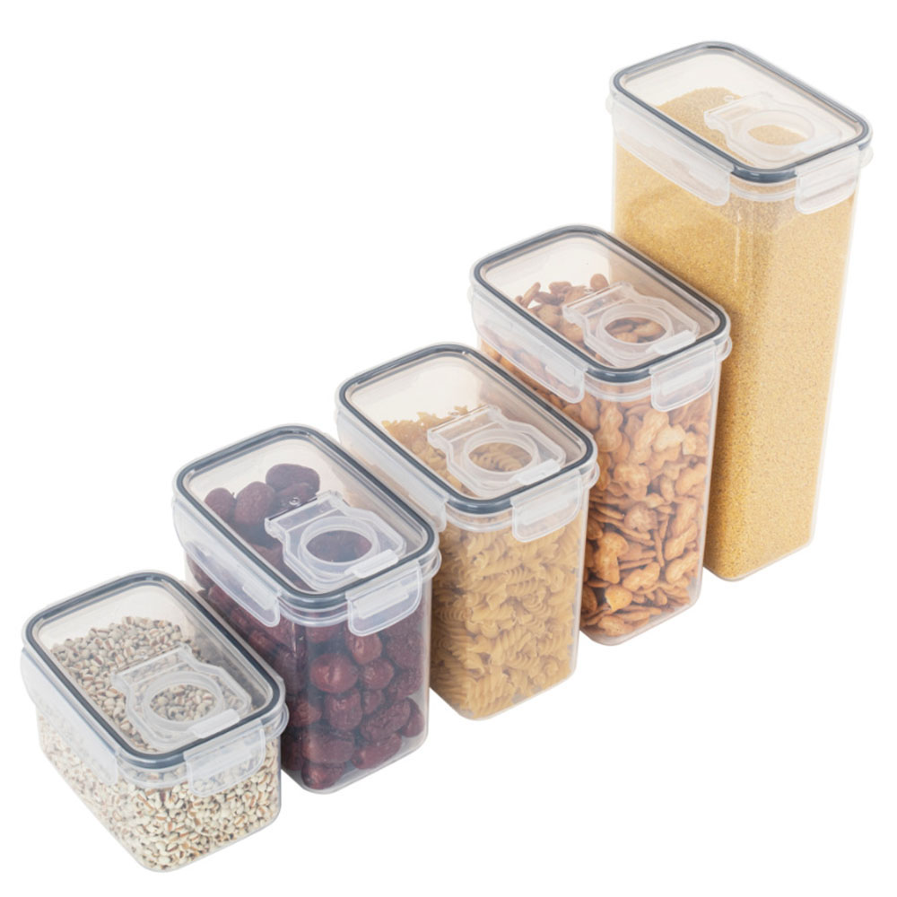 Meal Prep Jar - กล่องเก็บอาหารพลาสติกปิดผนึกธัญพืช Candy แห้ง Jars พร้อมฝาปิดตู้เย็น StorageTank