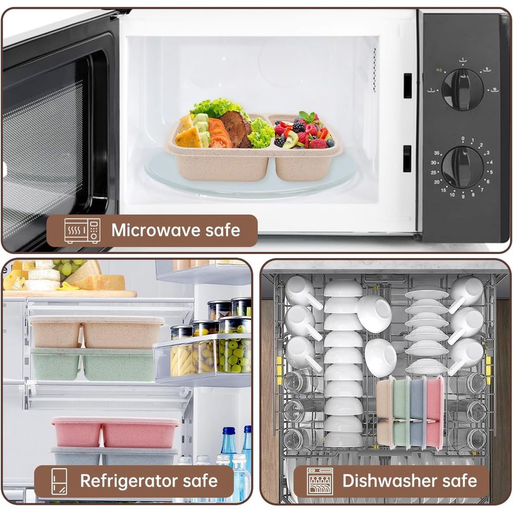 กล่องอาหารกลางวันเบนโต 4 แพ็ค, - Meal Prep Lunch Boxes บทวิจารณ์และราคา