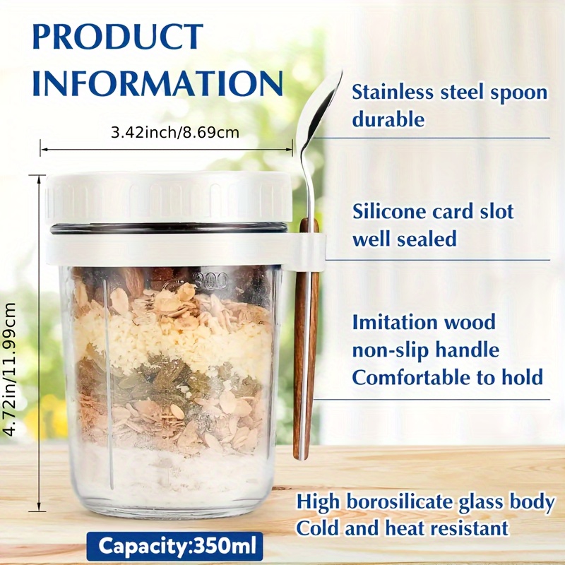 แก้วโอ๊ตมีล 1 ชิ้น/2 ชิ้น พร้อ - Meal Prep Jar บทวิจารณ์และราคา