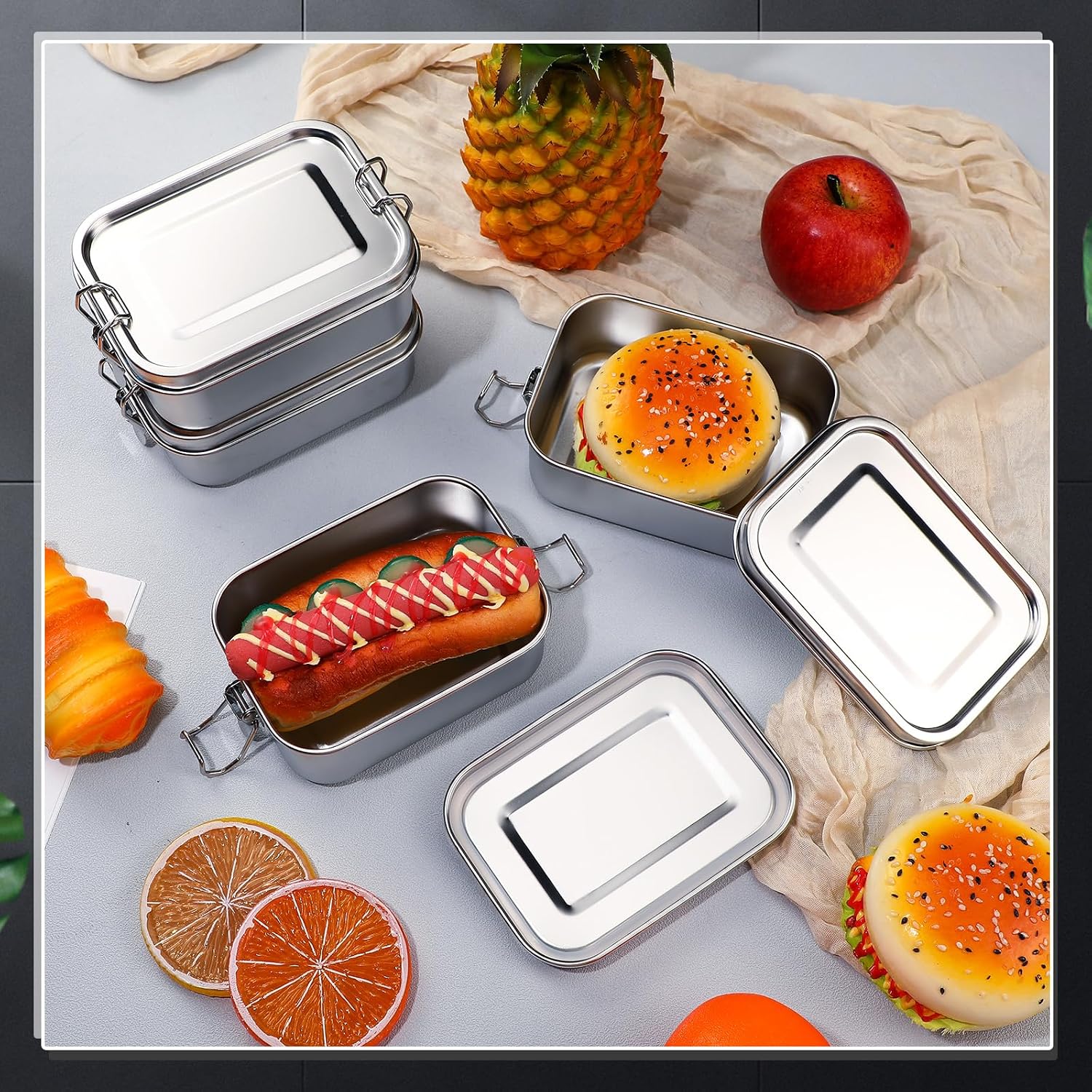 ภาชนะเก็บอาหารสแตนเลสพร้อมฝาปิ - Meal Prep Lunch Boxes บทวิจารณ์และราคา