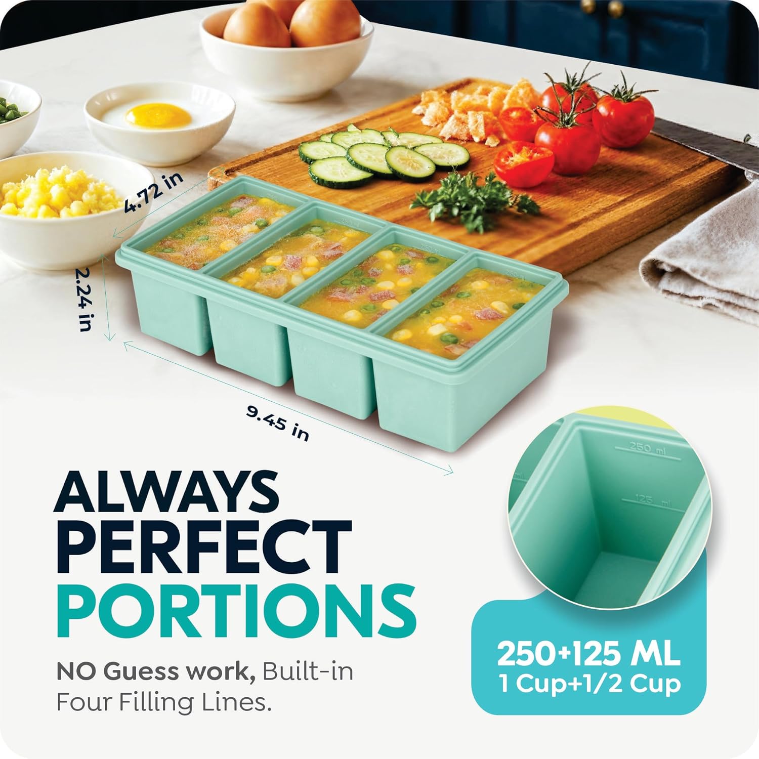 ถาดซิลิโคนสำหรับแช่แข็งขนาด 10 - Meal Prep Menu บทวิจารณ์และราคา