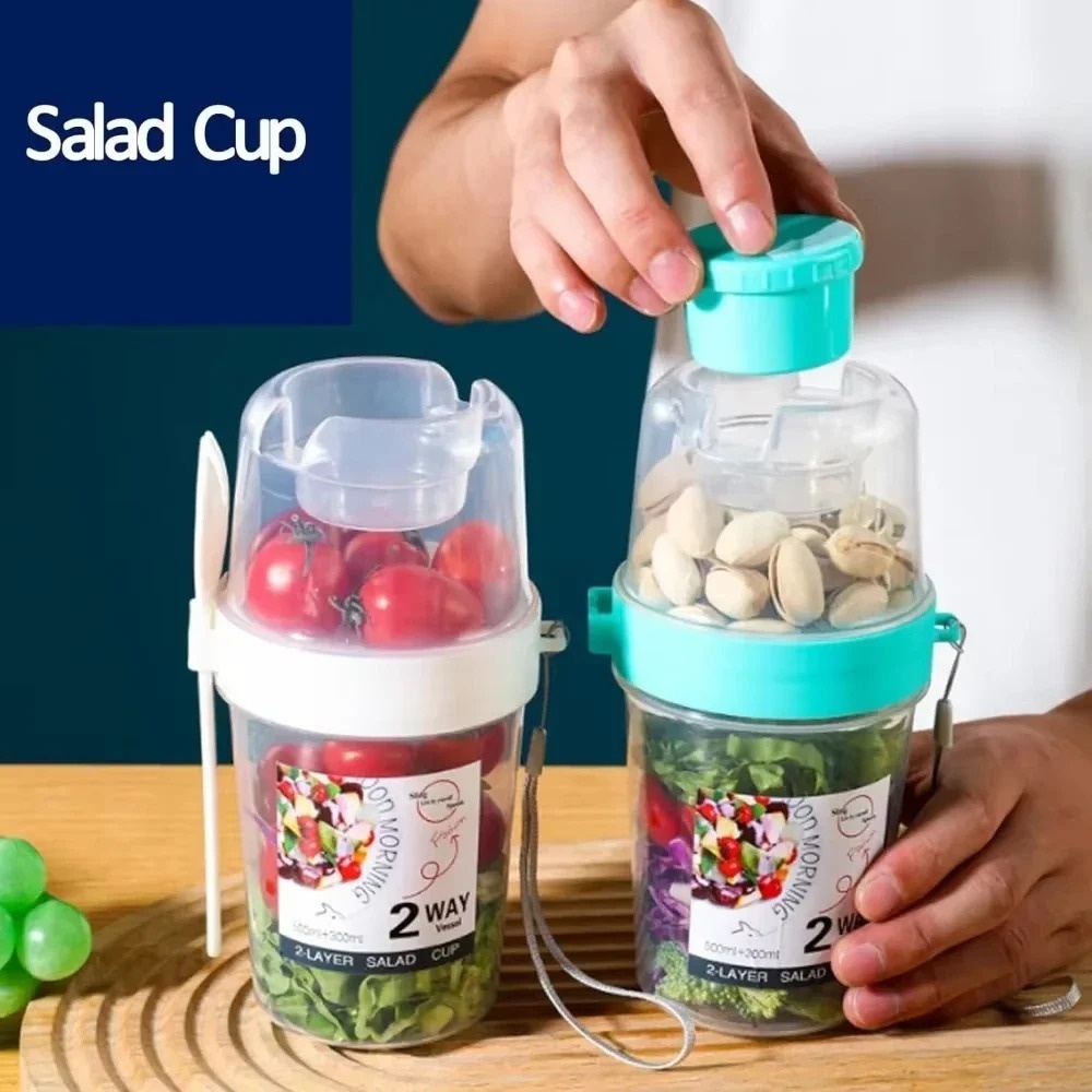 ถ้วยสลัดพกพา ถ้วยอาหารเช้า ถ้ว - Meal Prep Jar บทวิจารณ์และราคา