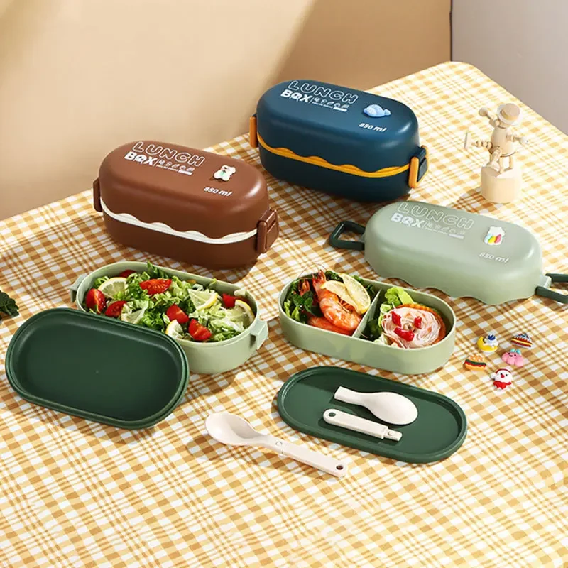 กล่องข้าวกลางวันพลาสติกสองชั้น - Meal Prep Lunch Boxes บทวิจารณ์และราคา