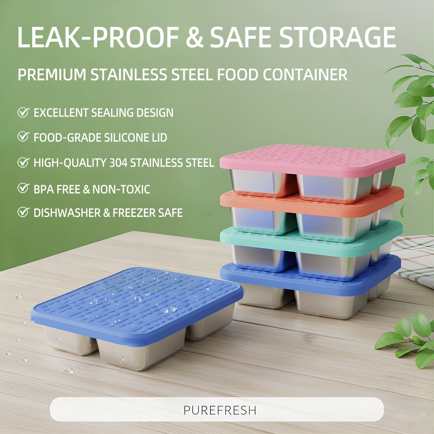 กล่องอาหารกลางวันสแตนเลส 304 แ - Meal Prep Lunch Boxes บทวิจารณ์และราคา
