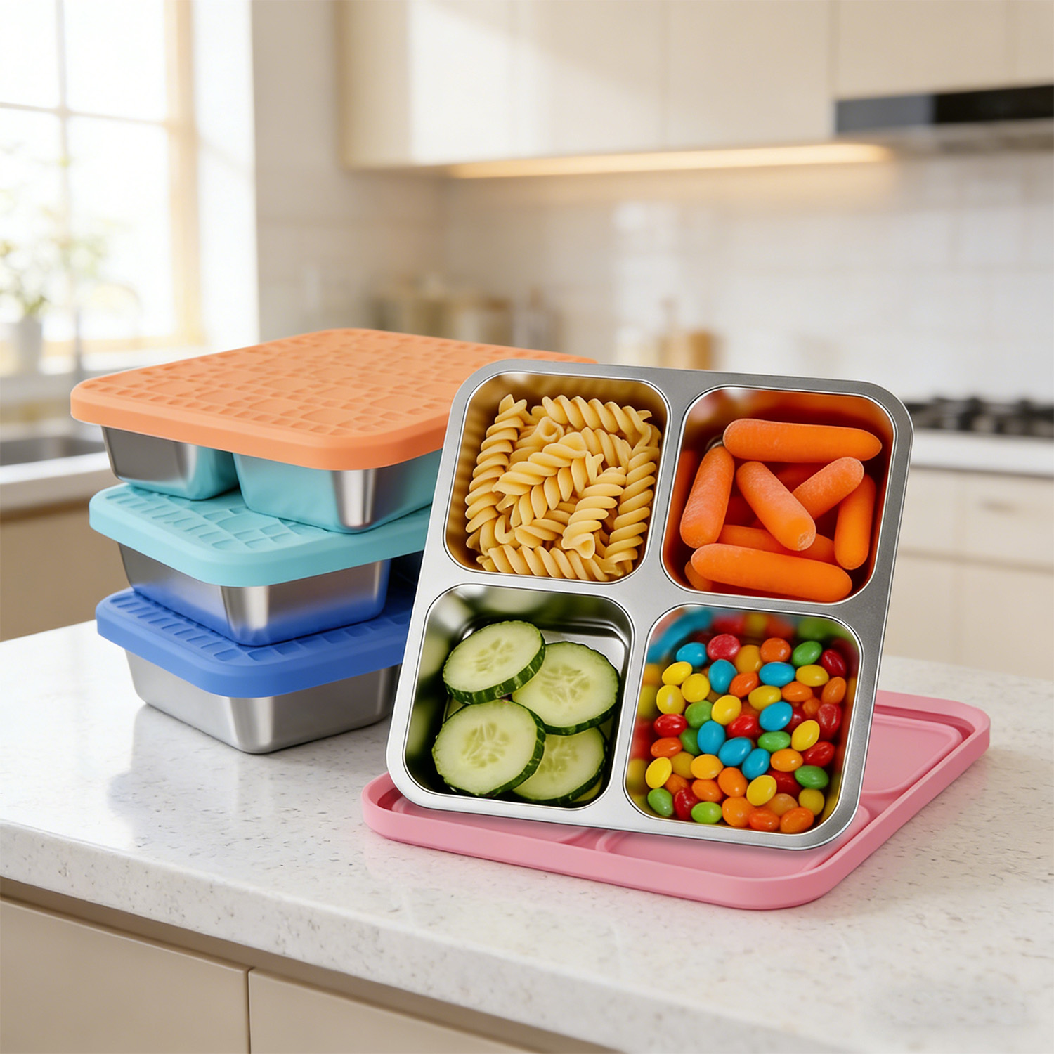 กล่องอาหารกลางวันสแตนเลส 304 แ - Meal Prep Lunch Boxes บทวิจารณ์และราคา